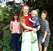 Our kids in front of Missouri's largest geocache container